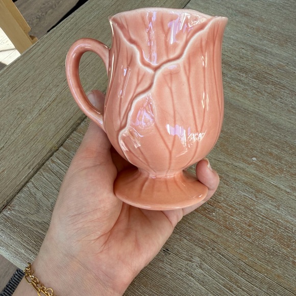 Other - 🌱 Set of 4 Vintage Metlox Poppytrail Lotus Vernonware Peach “Cabbage Leaf” Mugs